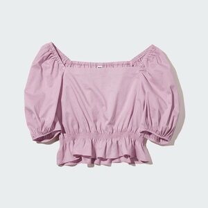 Uniqlo Puff Sleeve Blouse Size S in Purple